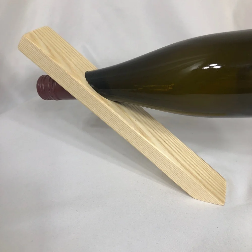 Tapered Wood Gravity Balancing Board Wine Bottle Holder